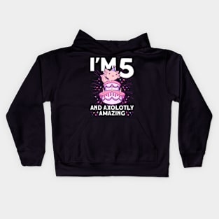 Axolotl Party Cute 5Th Birthday Kids Hoodie